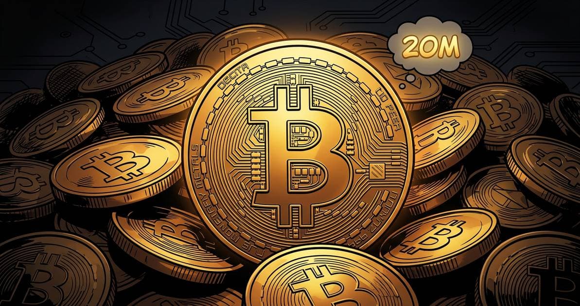 Illustration for article: Bitcoin Hits 20 Million Mined Supply Milestone With 1 Million BTC Left: CryptoDailyInk