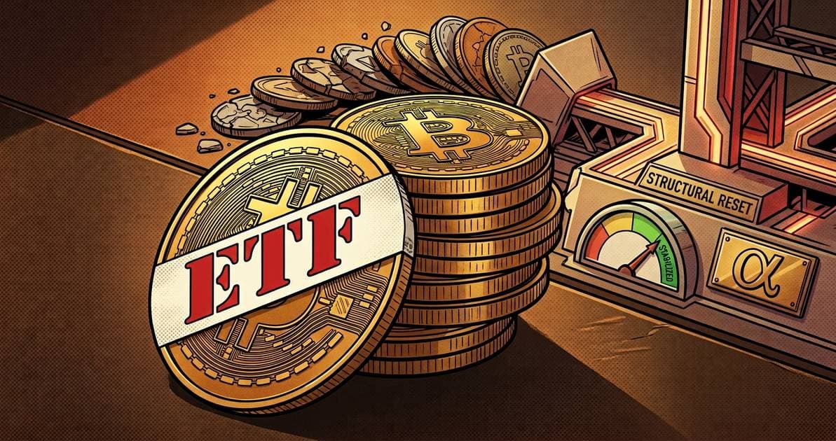 Illustration for article: Bitcoin Market Alpha: ETF Outflow Stabilization & Structural Reset