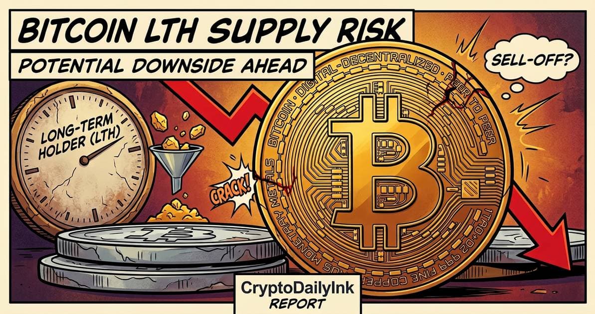 Illustration for article: Bitcoin LTH Supply Activity Signals Potential Downside Risks Ahead: CryptoDailyInk