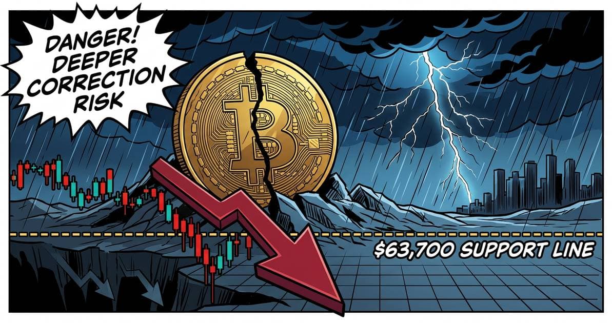 Illustration for article: Bitcoin Price Must Hold $63,700 Support or Risk Deeper Correction: CryptoDailyInk
