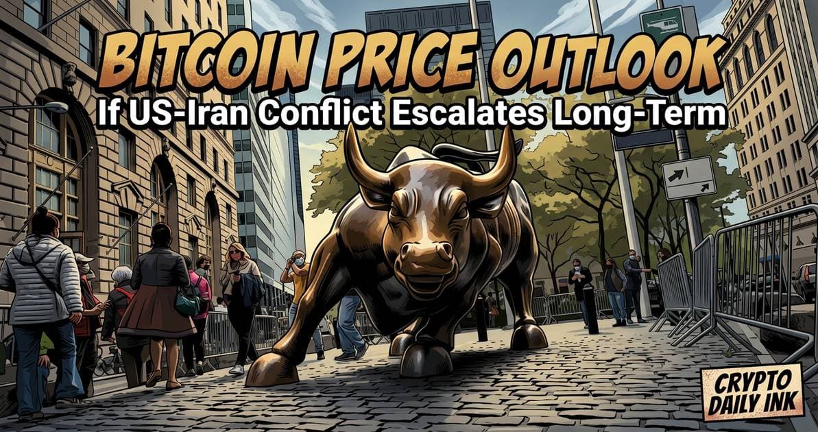 Illustration for article: Bitcoin Price Outlook If US-Iran Conflict Escalates Long-Term: CryptoDailyInk