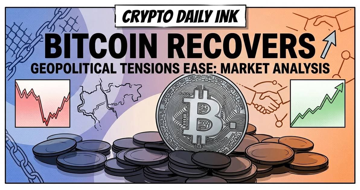 Illustration for article: Bitcoin Recovers as Geopolitical Tensions Ease: Market Analysis: CryptoDailyInk