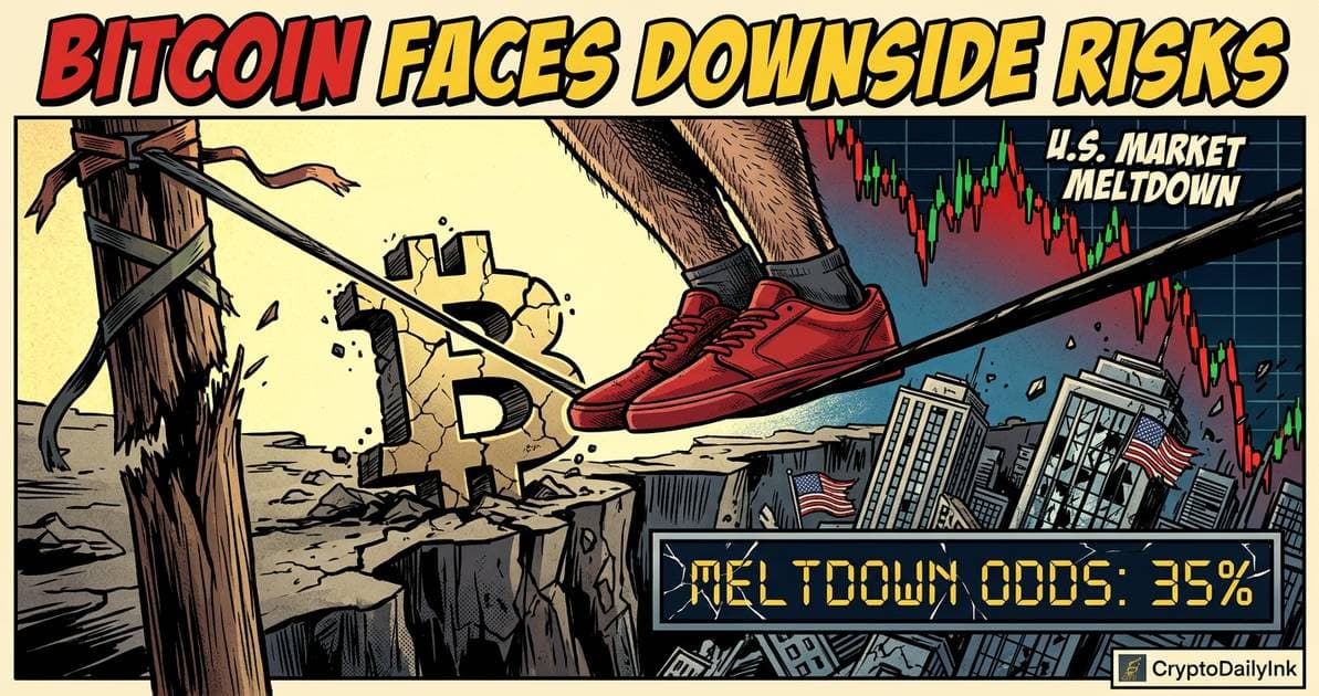 Bitcoin Faces Downside Risks as U.S. Market Meltdown Odds Hit 35 Percent: CryptoDailyInk