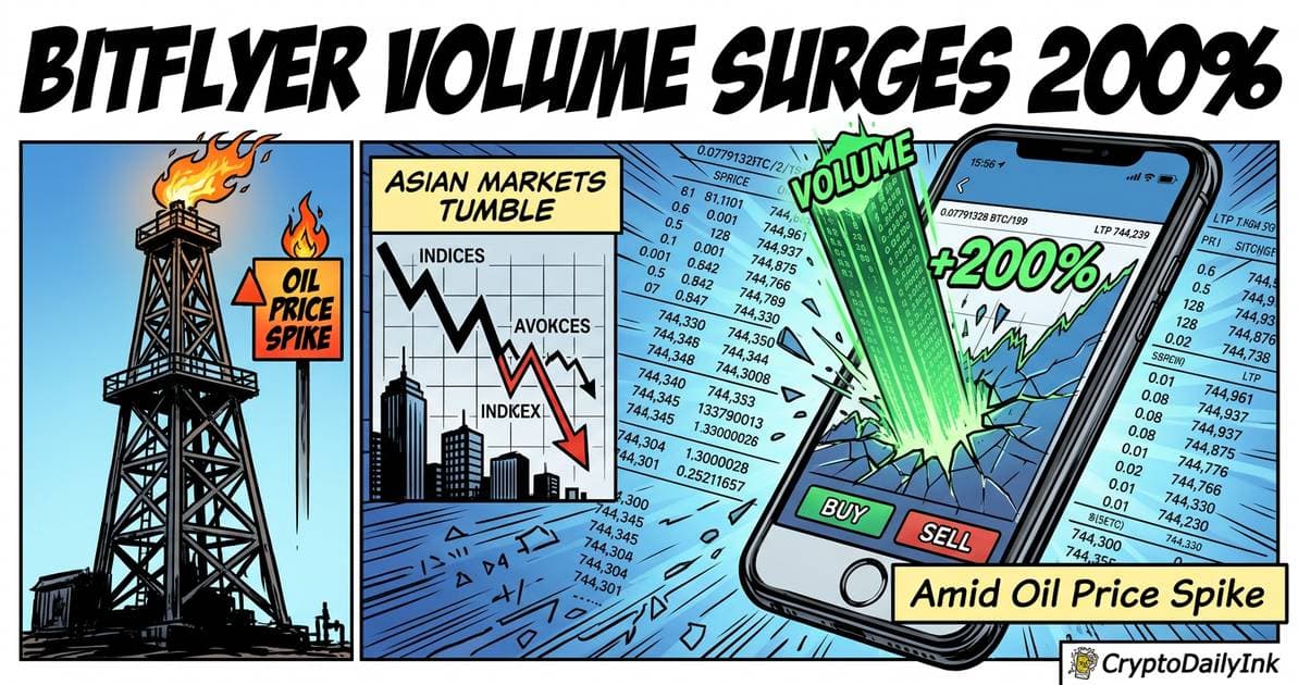 Bitflyer Volume Surges 200% as Asian Markets Tumble Amid Oil Price Spike: CryptoDailyInk