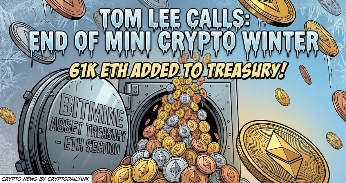 Illustration for article: Bitmine Adds 61K ETH to Treasury as Tom Lee Calls End to Mini Crypto Winter: CryptoDailyInk