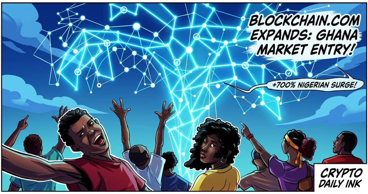 Illustration for article: Blockchain.com Enters Ghana Market Following 700% Surge in Nigerian Volume: CryptoDailyInk