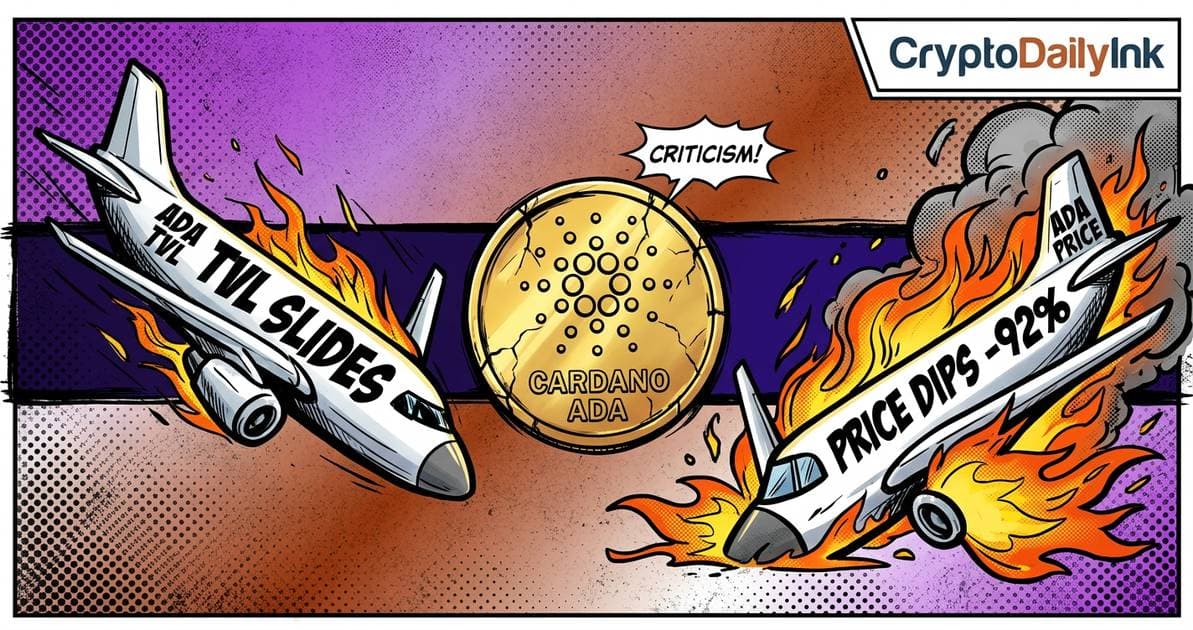Cardano Faces Criticism as ADA TVL Slides and Price Dips 92% From All-Time Highs: CryptoDailyInk