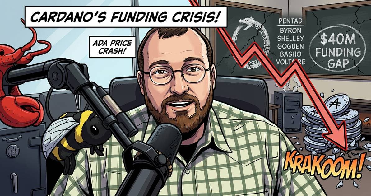 Illustration for article: Cardano Pentad Faces $40M Funding Gap After ADA Price Crash: CryptoDailyInk