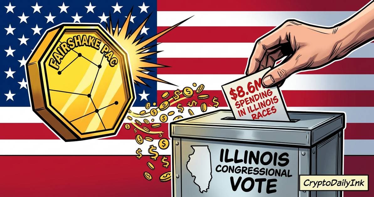 Illustration for article: Crypto PAC Fairshake Pours 8.6M Into Illinois Congressional Races: CryptoDailyInk