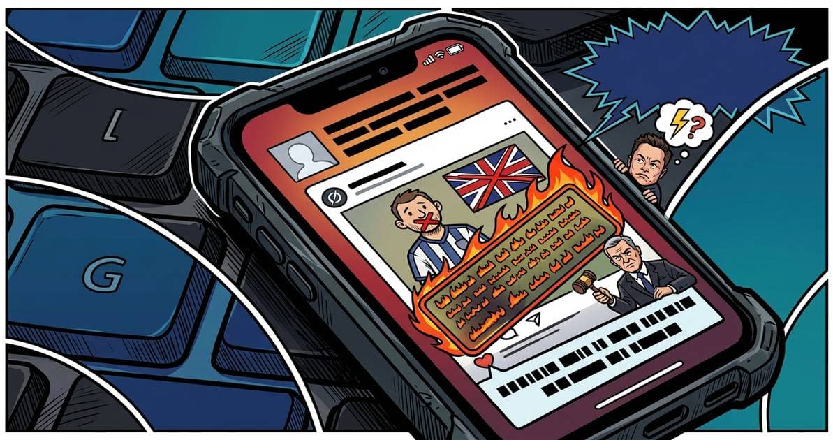 Illustration for article: Elon Musk’s Grok AI Faces UK Regulatory Heat Over Offensive Football Posts: CryptoDailyInk