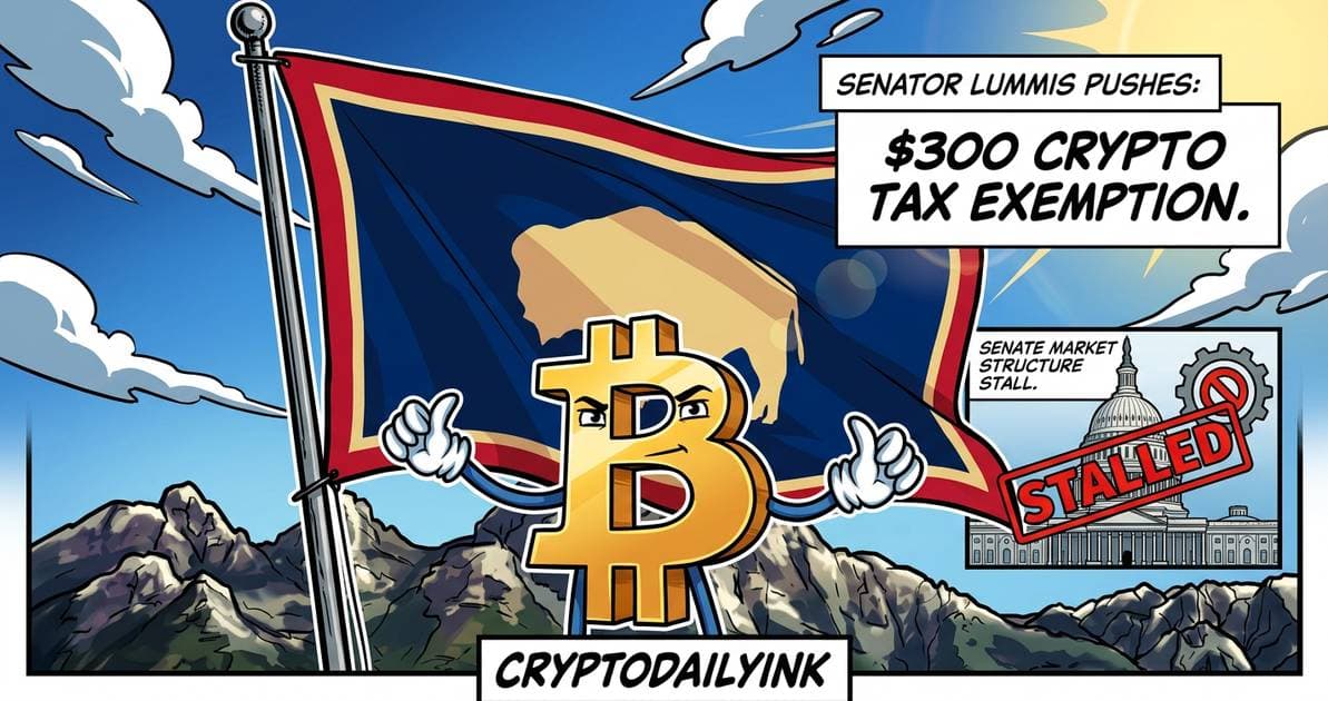 Illustration for article: Senator Lummis Pushes $300 Crypto Tax Exemption Amid Senate Market Structure Stall: CryptoDailyInk