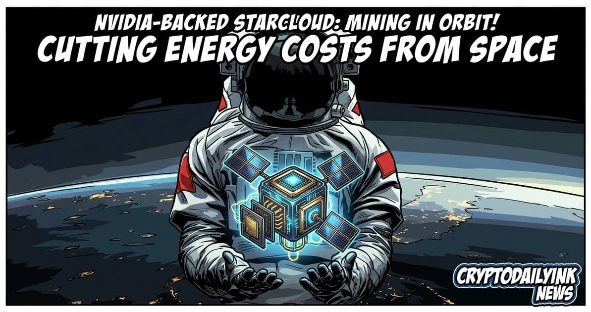 Illustration for article: Nvidia-Backed Starcloud Targets Bitcoin Mining in Orbit to Cut Energy Costs: CryptoDailyInk