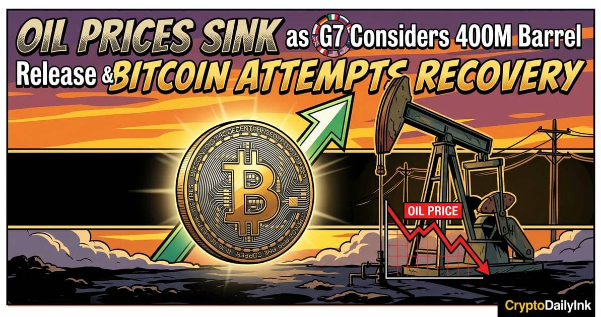 Oil Prices Sink as G7 Considers 400M Barrel Release and Bitcoin Attempts Recovery: CryptoDailyInk