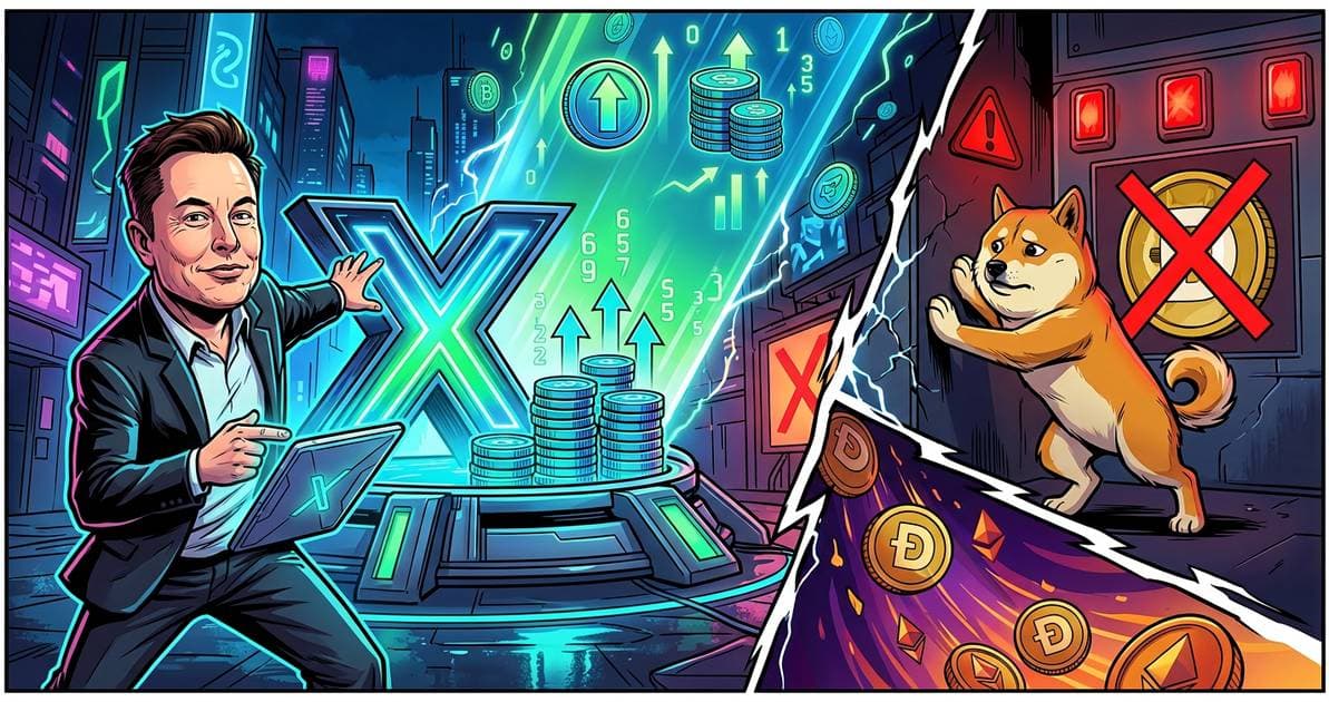 Illustration for article: Elon Musk Launches X Money Beta With 6% APY but Zero Dogecoin Integration: CryptoDailyInk