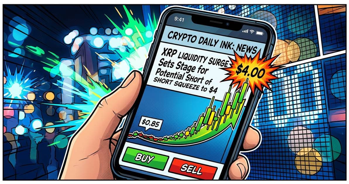 Illustration for article: XRP Liquidity Surge Sets Stage for Potential Short Squeeze to $4: CryptoDailyInk