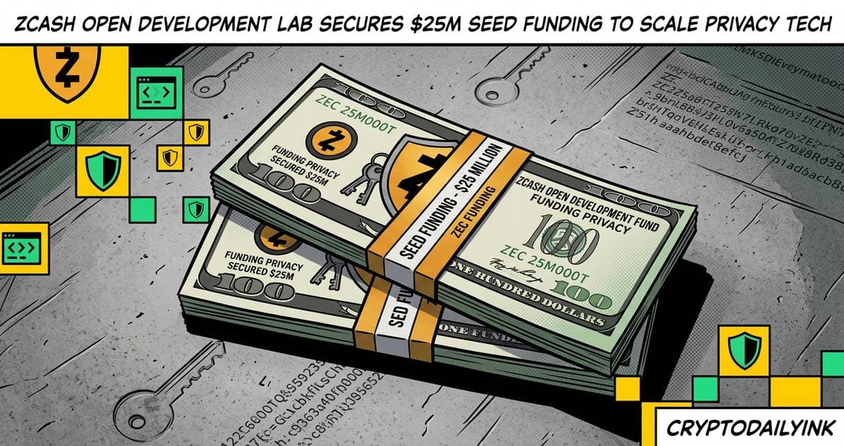 Illustration for article: Zcash Open Development Lab Secures $25M Seed Funding to Scale Privacy Tech: CryptoDailyInk