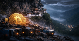 Illustration for article: Bhutan's Bitcoin Mining Activity Under Scrutiny: CryptoDailyInk