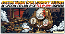 Illustration for article: Bitcoin Nears $75K Liquidity Trigger as Options Dealers Face $3B Gamma Squeeze: CryptoDailyInk