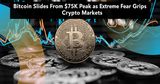 Illustration for article: Bitcoin Slides From $75K Peak as Extreme Fear Grips Crypto Markets: CryptoDailyInk