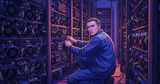 Illustration for article: Bitcoin Hashrate Drops for First Time in Six Years as Miners Pivot to AI: CryptoDailyInk
