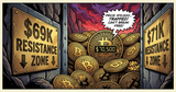 Illustration for article: Bitcoin Price Trapped Between $69K and $71K Resistance Zones: CryptoDailyInk