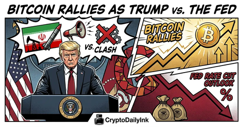 Bitcoin Rallies as Trump Iran Rhetoric Clashes with Fed Rate Cut Outlook: CryptoDailyInk