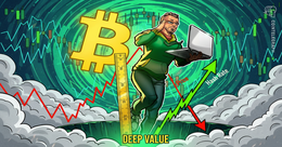 Illustration for article: Bitcoin Yardstick Hits Record Deep Value as Hash Rate Diverges from Price: CryptoDailyInk
