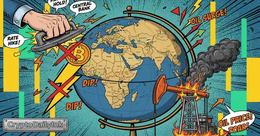 Illustration for article: Global Central Bank Rate Decisions Threaten Bitcoin Rally Amid Oil Price Spikes: CryptoDailyInk