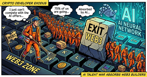 Crypto Developer Exodus Hits 75% as AI Talent War Absorbs Web3 Builders: CryptoDailyInk