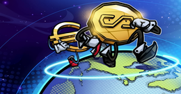 Illustration for article: Euro Stablecoins Capture 85 Percent of Non-Dollar Market Volume: CryptoDailyInk