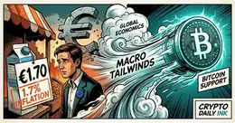Illustration for article: Eurozone Inflation Hits 1.7 Percent as Macro Tailwinds Support Bitcoin: CryptoDailyInk