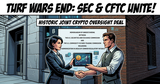 Illustration for article: SEC and CFTC End Turf Wars With Historic Joint Crypto Oversight Deal: CryptoDailyInk