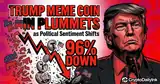 Illustration for article: Trump Meme Coin Plummets 96% From Peak as Political Sentiment Shifts: CryptoDailyInk