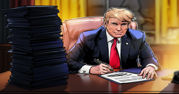 Illustration for article: Donald Trump Becomes First President to Sign US Currency Breaking 1861 Tradition: CryptoDailyInk