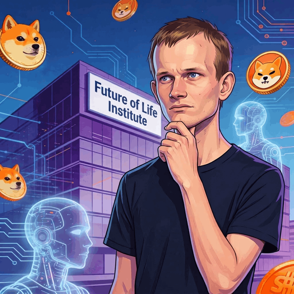 Illustration for article: Vitalik Buterin Distances From FLI Over AI Governance Concerns: CryptoDailyInk
