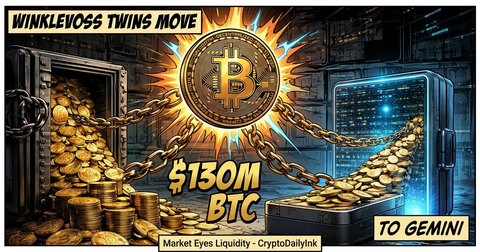 Winklevoss Twins Move $130M BTC to Gemini as Market Eyes Liquidity: CryptoDailyInk